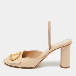 مملوكة مسبقًا Dior C'est Size 35 Beige Patent Leather Slingback Pumps