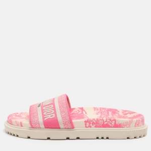 مملوكة مسبقًا Dior Dway Size 38.5 Pink Canvas Sandals