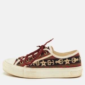 Pre Owned Dior Walk'n'Dior Size 38 Multicolor Embroidered Canvas Low Top Sneakers