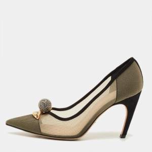 مملوكة مسبقًا Dior Surreal Eye Size 38 Beige/Black Mesh and Suede Pumps