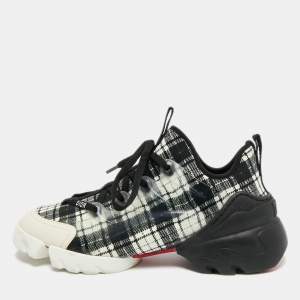 Pre Owned حذاء رياضي ديور دي كونكت جلد ونيوبرين أسود مقاس 38.5