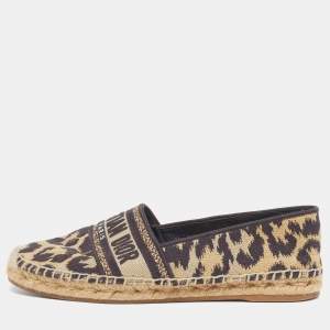 مملوكة مسبقًا Dior Granville Size 39  Two Tone Canvas Espadrille Flats