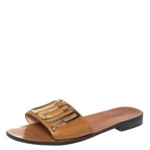Dior Brown Leather Dior Evolution Slides Size 39