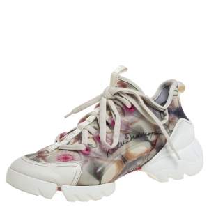 مملوكة مسبقًا Dior Multicolor Neoprene And Transparent PVC D Connect Kaleidoscopic Sneakers Size 36