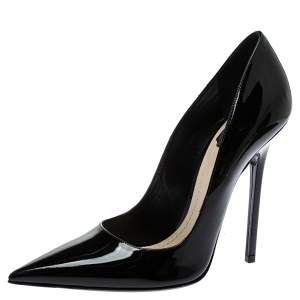 Pre Owned Dior Black Patent Leather Cherie Pointed Toe Pumps Size 40