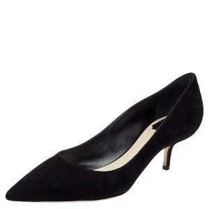 مملوكة مسبقًا Dior Black Suede Pointed Toe Pumps Size 41