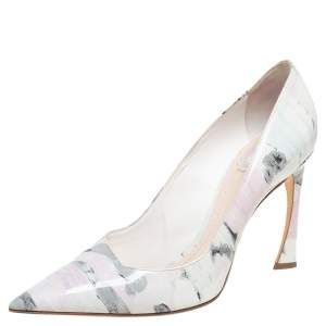 Dior Multicolor Printed Patent Leather Pointed-Toe Pumps Size 40 
