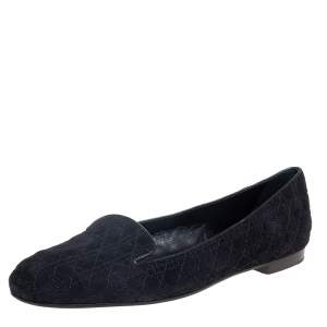 مملوكة مسبقًا حذاء لوفرز ديور سويدي كاناج أسود سليب أون مقاس 40