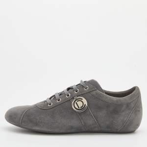 Pre Owned Dior Grey Suede Low Top Sneakers Size 38.5