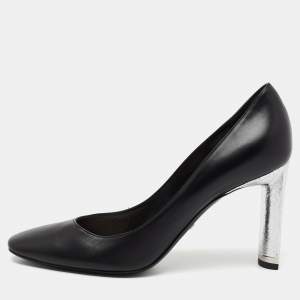 Dior Black Leather Blook Heel Pumps Size 39.5
