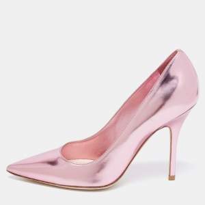 مملوكة مسبقًا Dior Metallic Pink Leather Cherie Pointed-Toe Pumps Size 36