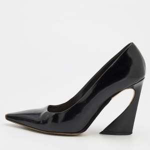 Pre Owned Dior Black Leather Pointed Toe Pumps Size 38.5