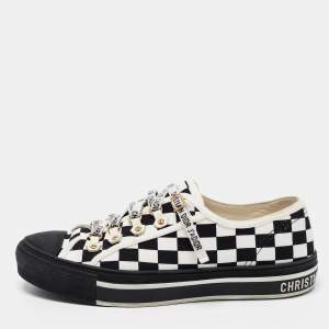 Dior Black/White Checkerboard Canvas Walk'n'Dior Sneakers Size 40