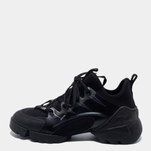 مملوكة مسبقًا Dior Black Rubber and Fabric D-Connect Sneakers Size 36