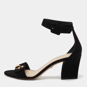 Dior Black Suede C'est Ankle Strap Sandals Size 39