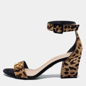 Dior Brown/Beige Calf Hair C'est Ankle Strap Sandals Size 39