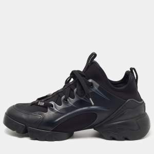Dior Black Neoprene and Leather D-Connect Sneakers Size 37.5