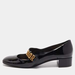 Dior Black Patent Leather Baby D Mary Jane Pumps Size 40.5