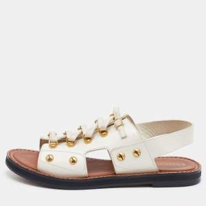 Dior Cream Leather Wildior Slingback Flat Sandals Size 40