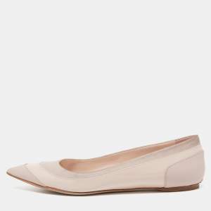 Dior Pink Suede and Patent Leather Pointed Toe Ballet Flats Size 38