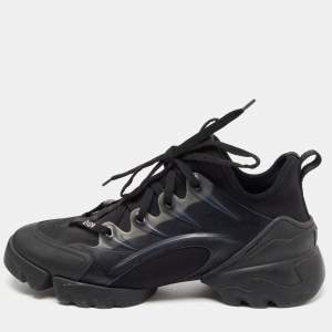 Dior Black Fabric and PVC D-Connect Low Top Sneakers Size 38