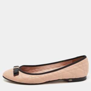 Dior Pink Cannage Leather Bow Ballet Flats Size 40