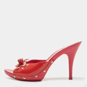 Dior Pink Patent Leather Slide Sandals Size 42