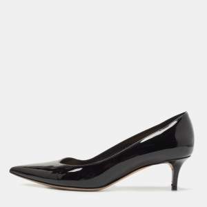 Dior Black Patent Pointed Toe Pumps Size 38.5