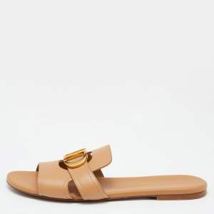 Dior Brown Leather 30 Montaigne Flat Slide Size 40