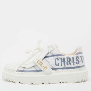 Pre Owned Dior White Rubber,Leather and Technical Mesh Dior-ID Sneakers Size 39.5