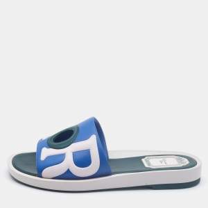 Pre Owned Dior Tricolor Leather Marina Slides Size 35