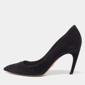Pre Owned Dior Black Suede Pointed Toe Pumps Size 38