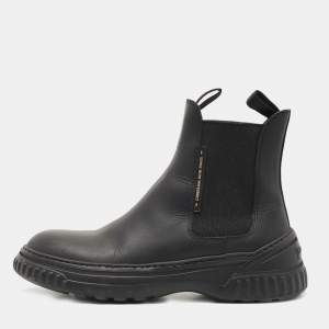 Dior Black Leather D-Racer Ankle Boots Size 38