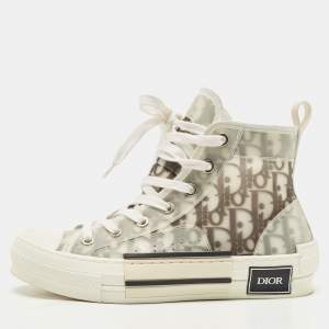 Dior Black/White Oblique Mesh B23 High Top Sneakers Size 36