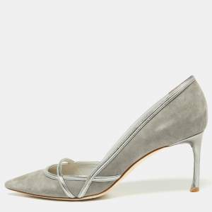 Pre Owned Dior Grey Suede and Leather Venus Pointed Toe Pumps Size 42