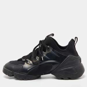 Dior Black Neoprene and Leather D-Connect Sneakers Size 38.5