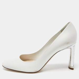 Dior White Leather Round Toe Pumps Size 39