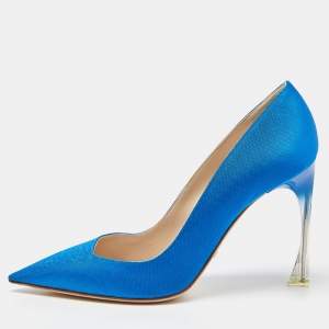 Pre Owned Dior Blue Fabric Songe Pumps Size 39.5