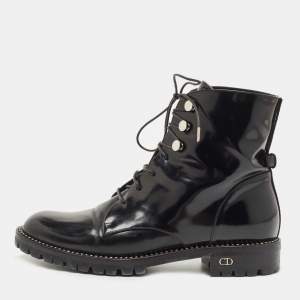 Dior Black Leather Ankle Boots Size 36.5