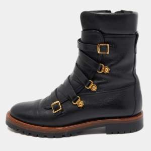 Dior Black Leather Wildior Ankle Boots Size 39