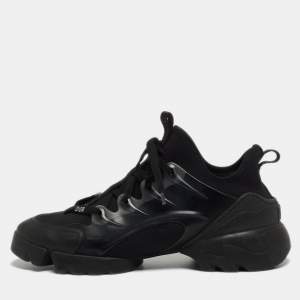 Dior Black Leather and Neoprene D-Connect Sneakers Size 39