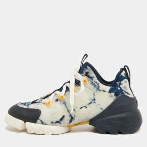 Dior Two Tone Fabric and Leather D-Connect Sneakers Size 36.5
