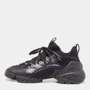 Dior Black Neoprene and Leather D-Connect Sneakers Size 37