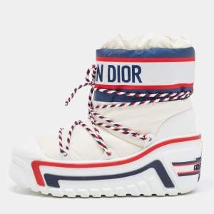Dior Multicolor Nylon and Leather DiorAlps Ankle Boots Size 39-40