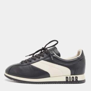 Dior Black/White Leather Diorun Sneakers Size 38