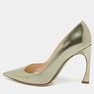 Pre Owned Dior Metallic Gold Leather Songe Pumps Size 36