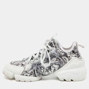 Pre Owned Dior Black Printed Neoprene D-Connect Kaleidoscopic Sneakers Size 38
