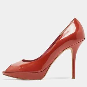 Dior Dark Orange Patent Leather Miss Dior Pumps Size 41