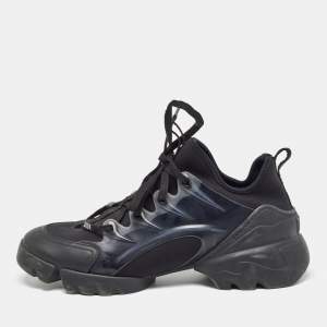 Dior Black Neoprene and Leather D-Connect Sneakers Size 39.5