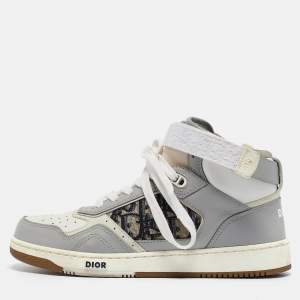 Christian Dior Leather and Canvas B27 High Top Sneakers Size 38